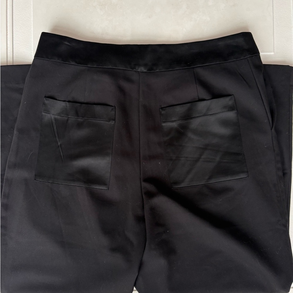 NWT Zara Dress Pants Asymmetrical Waist with Satin Trim Black Size XS - Picture 6 of 9